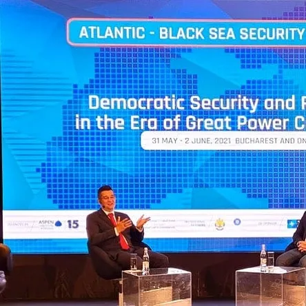 Sebastian Cochinescu discusses Bitcoin and cryptocurrency security threats at the Atlantic–Black Sea Security Forum 2021.