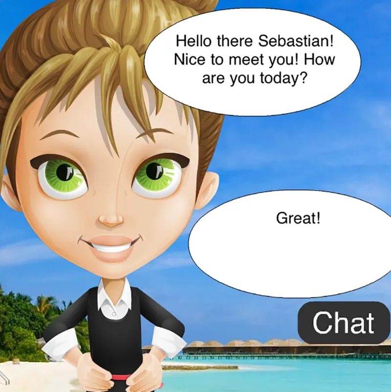 The “Chat with Jenna” chatbot mobile application